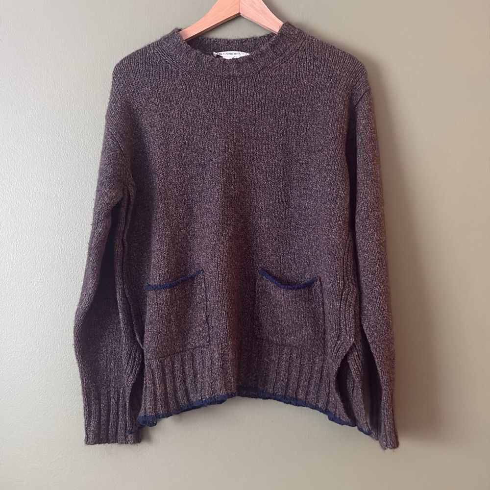 Lis Lareida 67% Yak 33% Cashmere Knit Grey Navy Side Button Sweater Sz S - Picture 3 of 8
